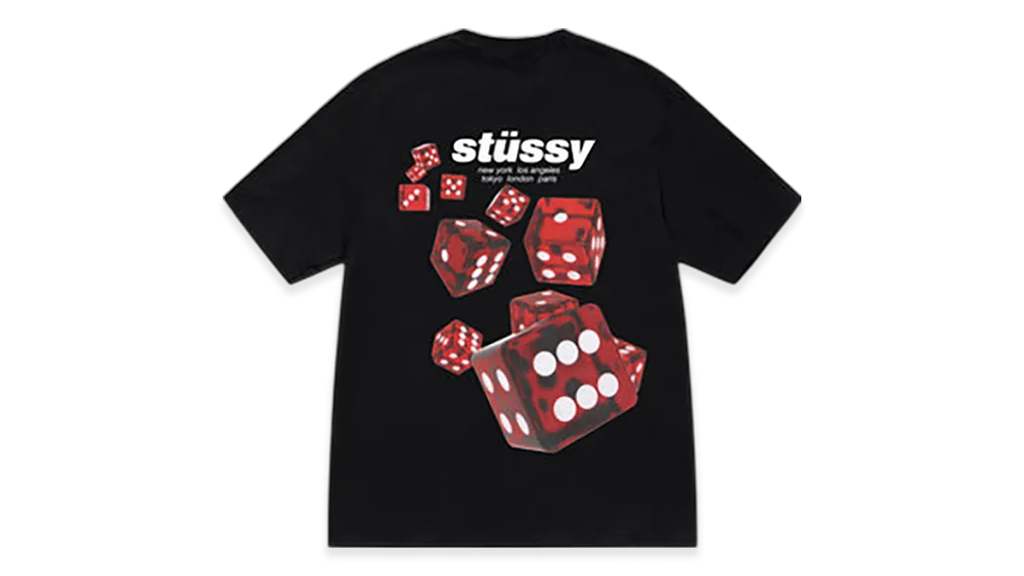 stussy roller black tee